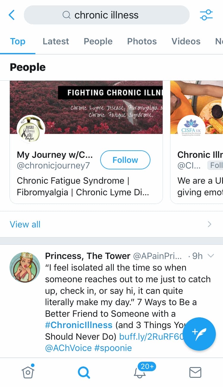 Chronic Illness Top Twitter Search | A Chronic Voice