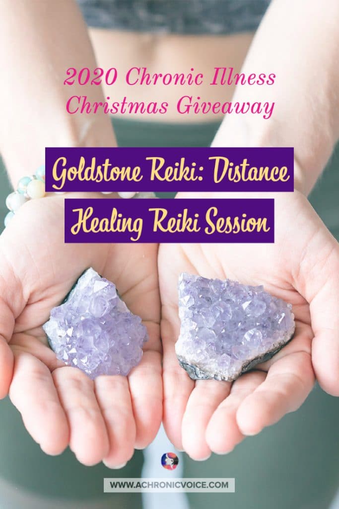 I am more than happy to share Catherine of Goldstone Reiki‘s giveaway this Christmas with you, because Reiki has been such an instrumental part of her own healing journey. She is offering two distance healing Reiki sessions that can be done over Zoom. #reiki #distancehealing #painmanagement