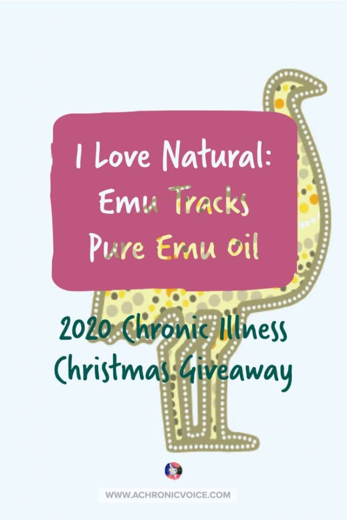 Emu oil is anti-inflammatory, and has great penetrative properties that work well for problems to do with skin ailments, arthritis and joint aches, and digestive disorders. I Love Natural is giving away 3 bottles in the 2020 Chronic Illness Christmas Giveaway! #antiinflammatory #emuoil #chronicillness