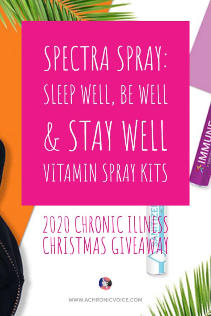 Made with an advanced micro-emulsion technology, Spectra Spray's oral sprays ensure maximum absorption. They are also made without binders, fillers, artificial colours, dyes or allergens. Which is great news for those with certain chronic illnesses who are sensitive to them! Win a set and more here! #spoonies #christmasgiveaway #chronicillness