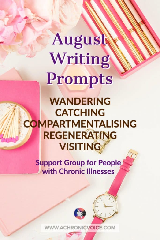 August Writing Prompts - Wandering, Catching, Compartmentalising, Regenerating and Visiting.