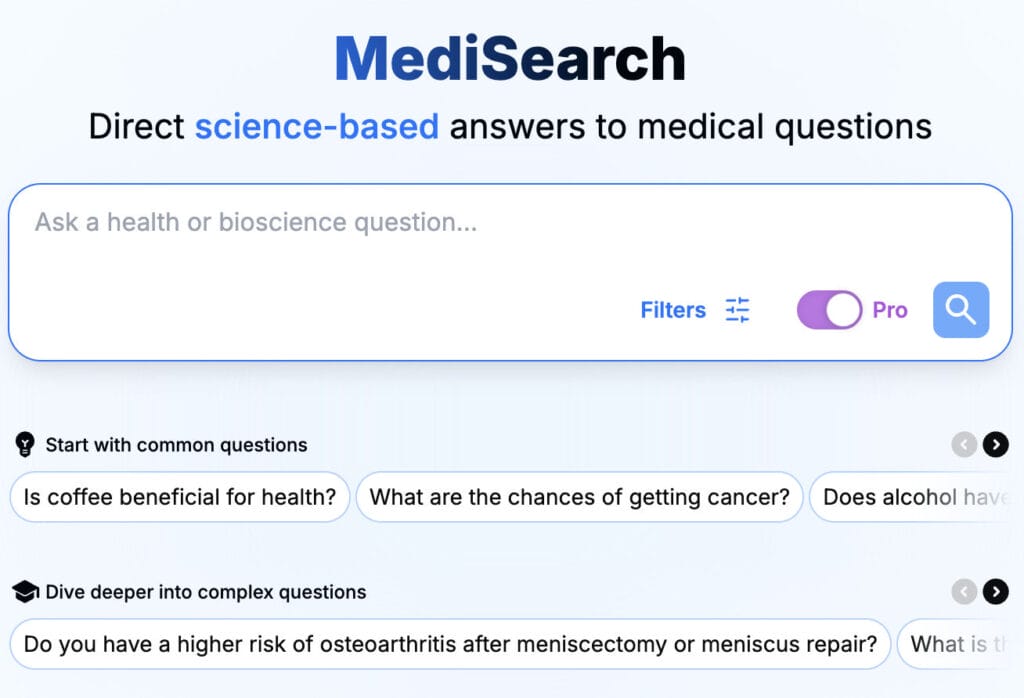 MediSearch Landing Page